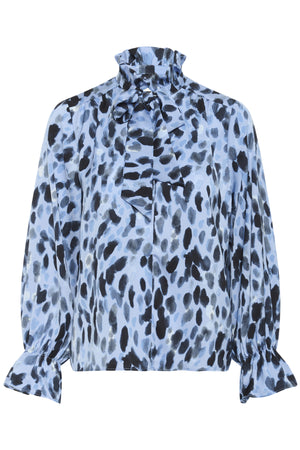 GRACIEIW PRINTED BLOUSE BLUE PAINTED DOT - 900003317 - 30112280