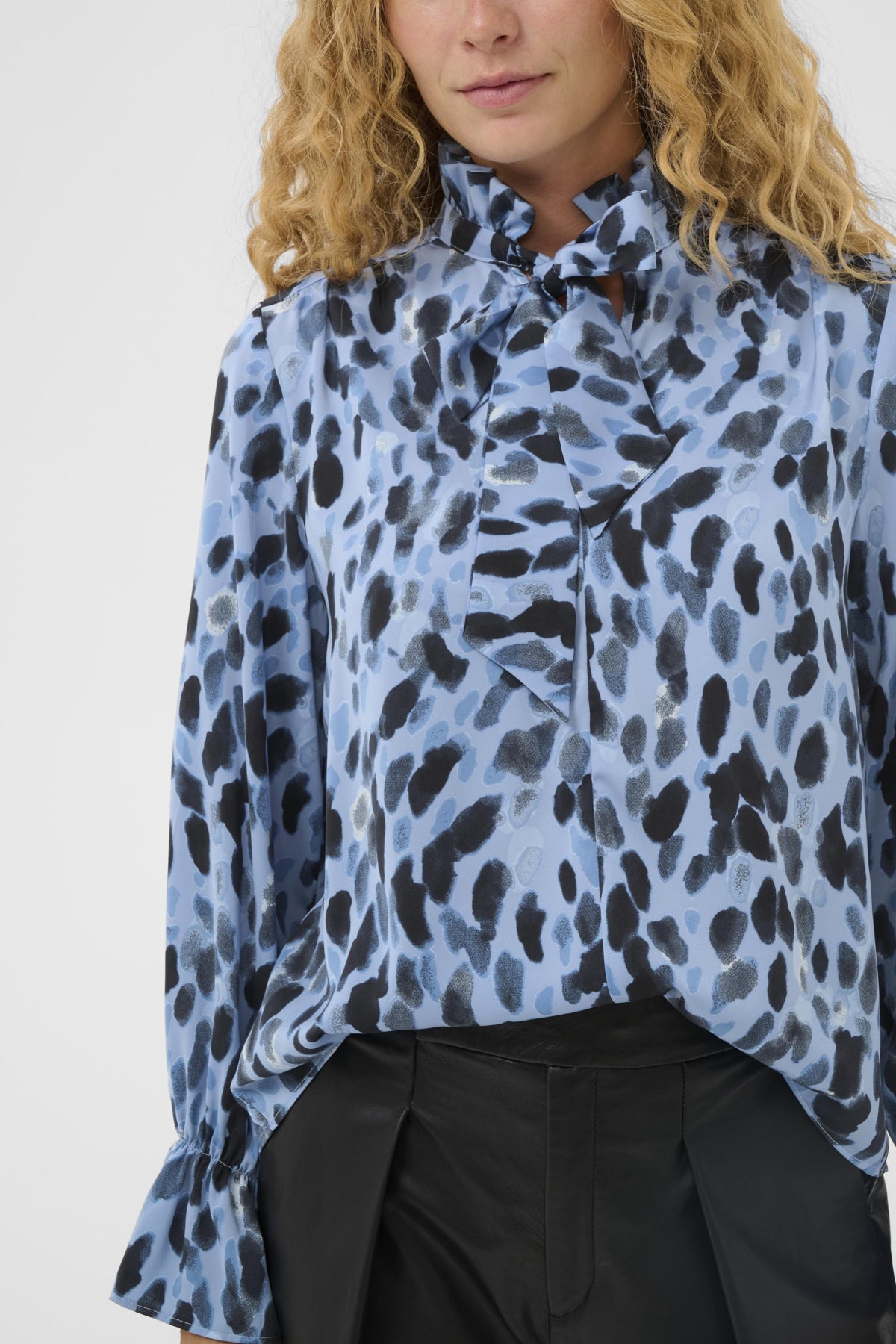 GRACIEIW PRINTED BLOUSE BLUE PAINTED DOT - 900003317 - 30112280