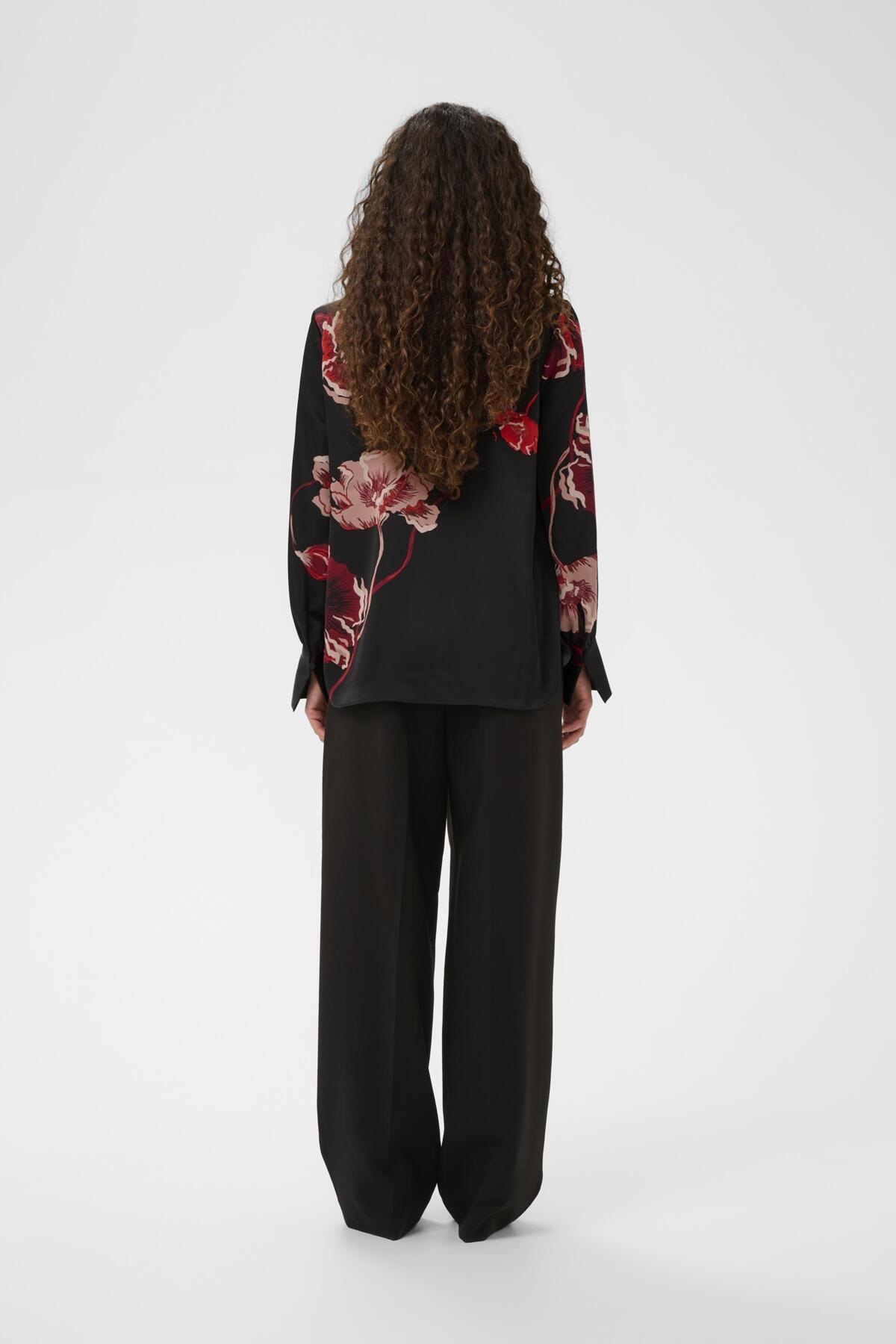 DAWNIW V-NECK BLACK POPPY ROSE - 900002573 - 30112599