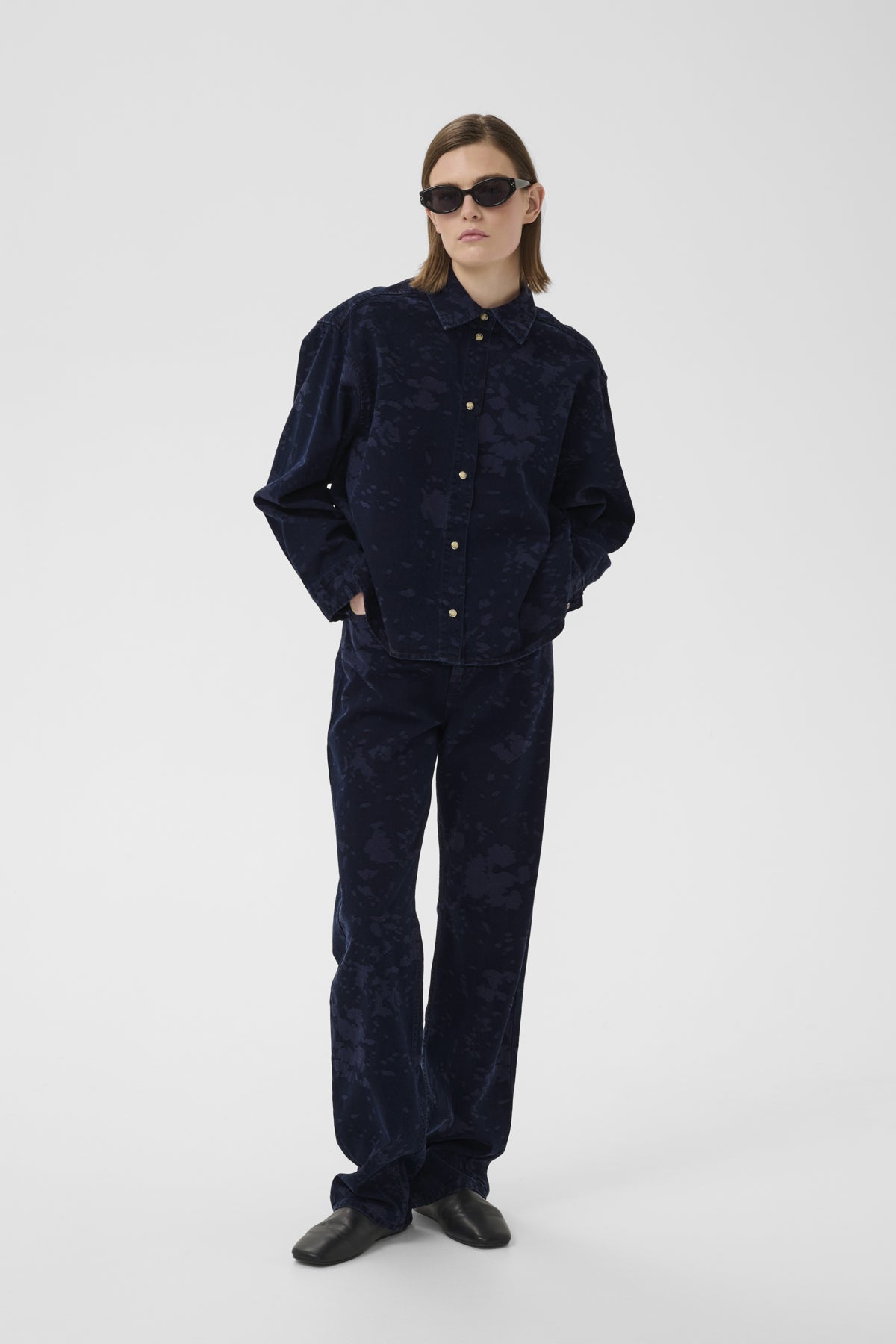 GILDAIW SHIRT FLOWER DENIM JACQUARD - 900009 - 30112611
