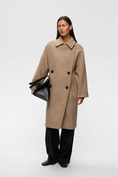 ZORAHIW DB COAT Sandy Grey Melange - 1813041 - 30112647 Thumbnail