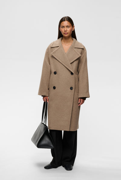ZORAHIW DB COAT Sandy Grey Melange - 1813041 - 30112647 Thumbnail