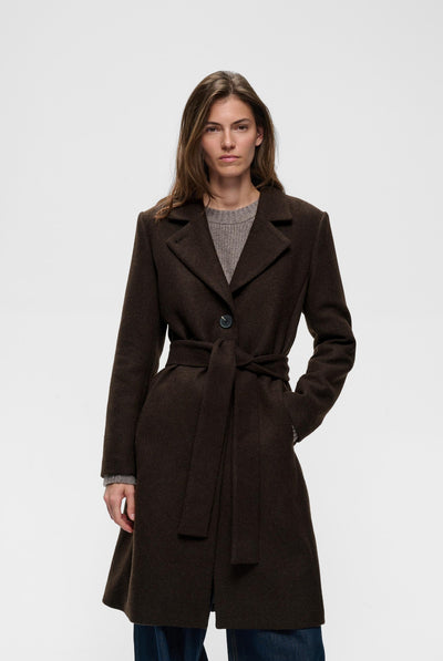 ZORAHIW CLASSIC COAT Chocolate Brown - 191109 - 30112648 Thumbnail