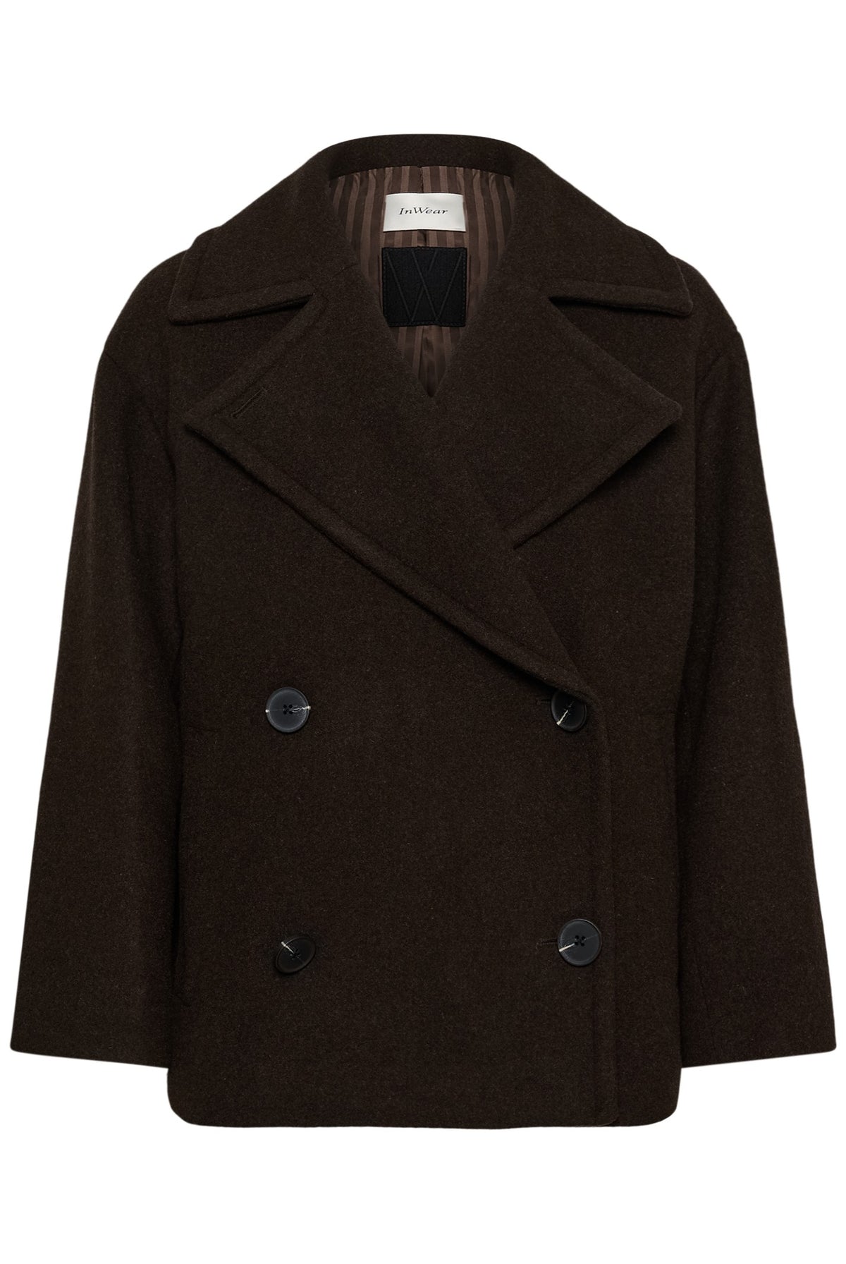 ZORAHIW SHORT DB COAT Chocolate Brown - 191109 - 30112649