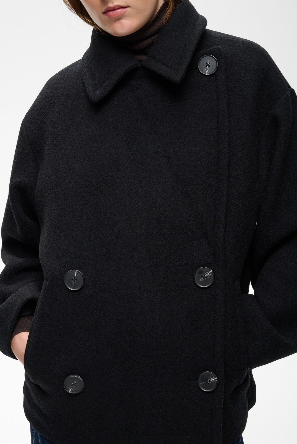 ZORAHIW SHORT DB COAT Black - 194008 - 30112649