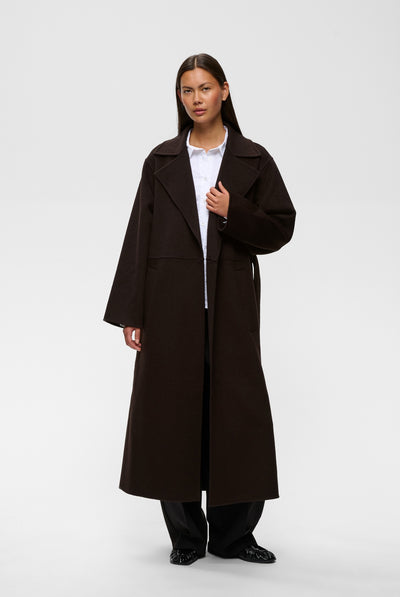ZILLAIW LONG COAT Chocolate Brown - 191109 - 30112654 Thumbnail
