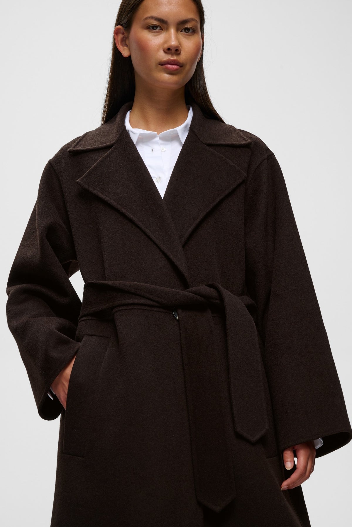 ZILLAIW LONG COAT Chocolate Brown - 191109 - 30112654