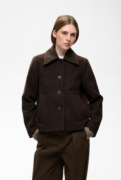 HENDRIXIW SHORT JACKET Chocolate Brown - 191109 - 30112980 Thumbnail