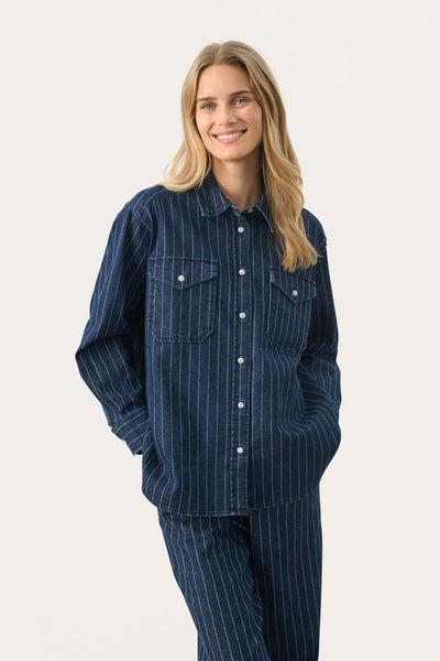 CollettePW SH Stripe Dark Denim - 30308571 Thumbnail