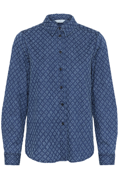 SarafiaPW SH Ditressed blue denim - 30309970 Thumbnail