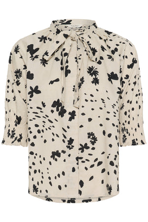 AlmeraPW SH Black Dot Flower Print - 30473 - 30310446