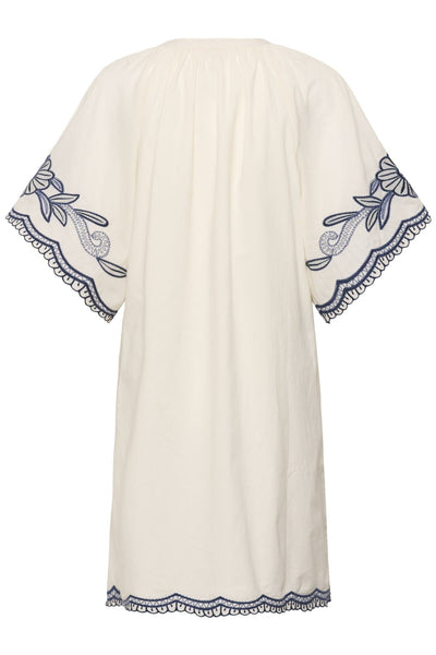 BreannaPW Dress Whisper White W Blue emb - 304 - 30310524 Thumbnail