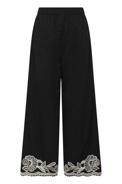 BilanPW Pants Black W offwhite emb - 304950 - 30310557 Thumbnail