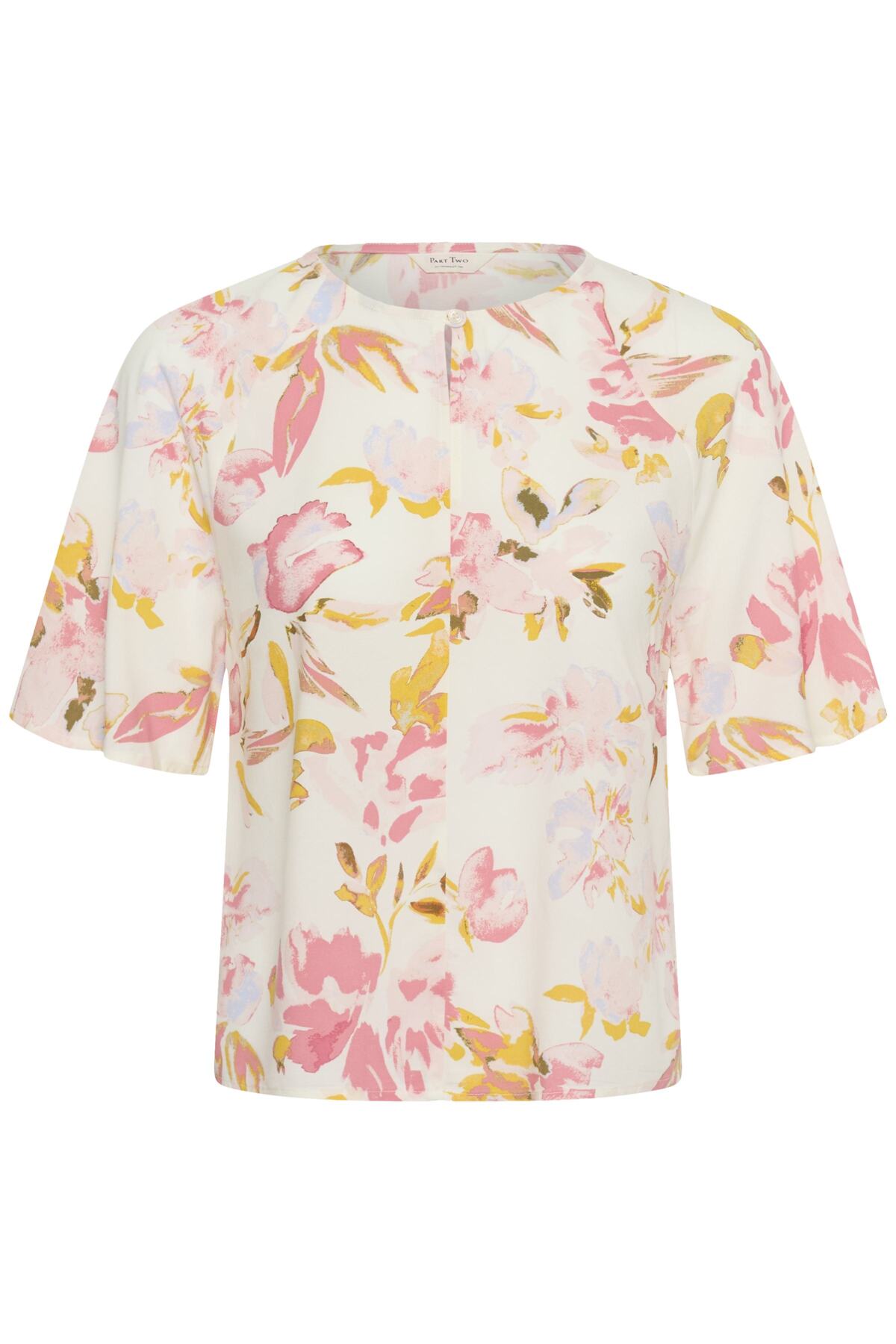 BertelinePW Blouse Peach Blossom Watercolor Print - 30310593