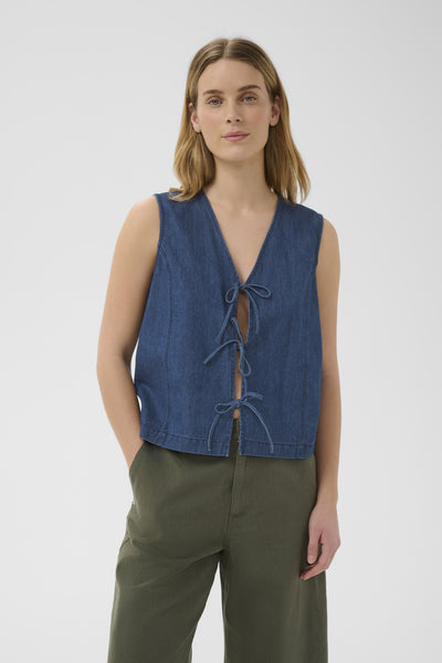 DelailaPW Top Medium Dark Blue Denim - 30015 - 30310674 Thumbnail