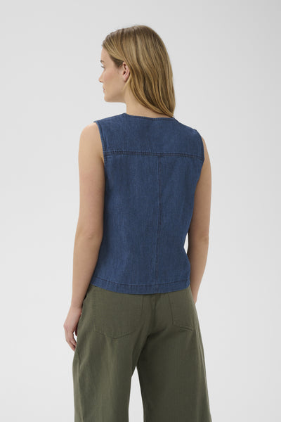 DelailaPW Top Medium Dark Blue Denim - 30015 - 30310674 Thumbnail