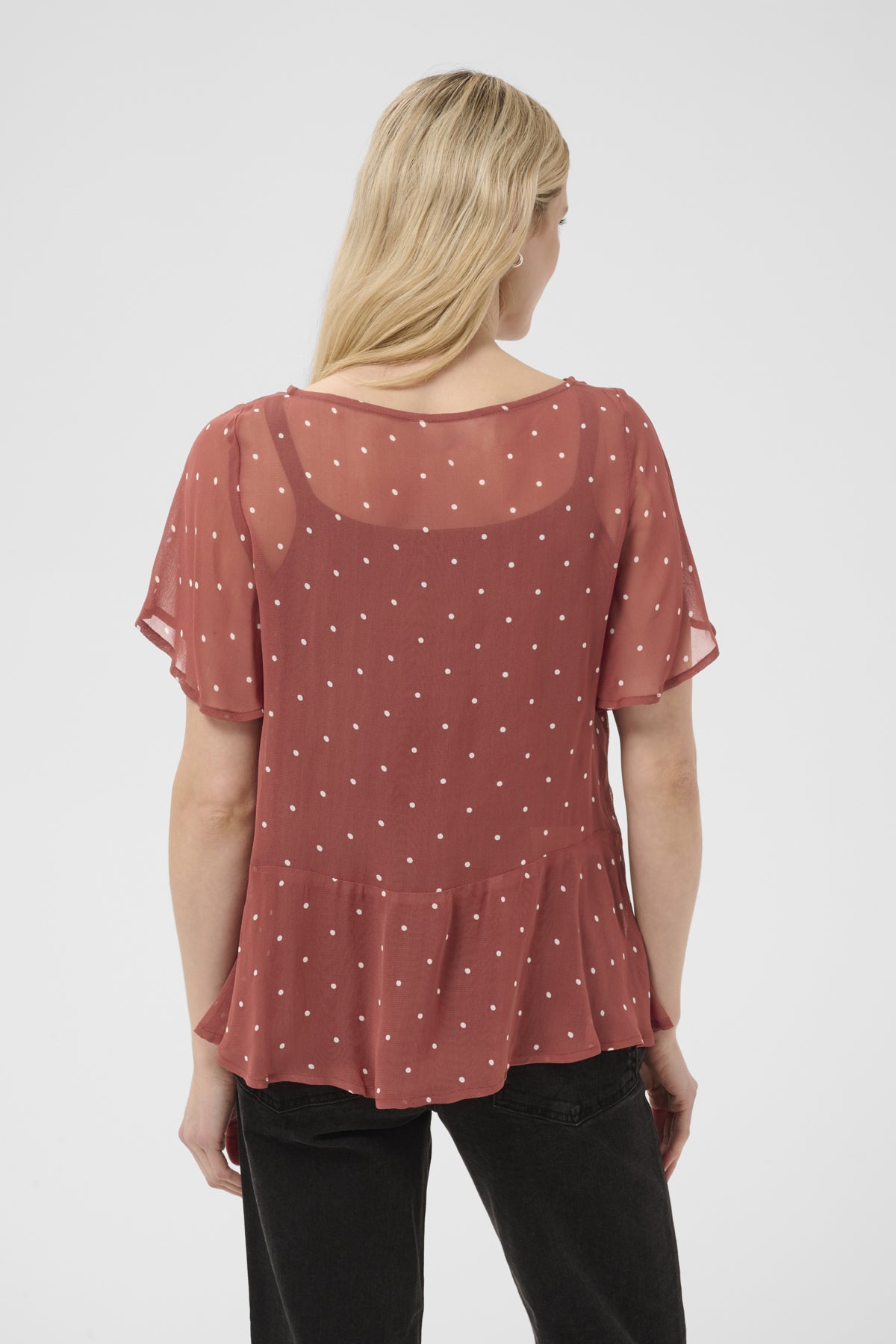 DusinePW Blouse Roasted Russet Dot Print - 305 - 30310685