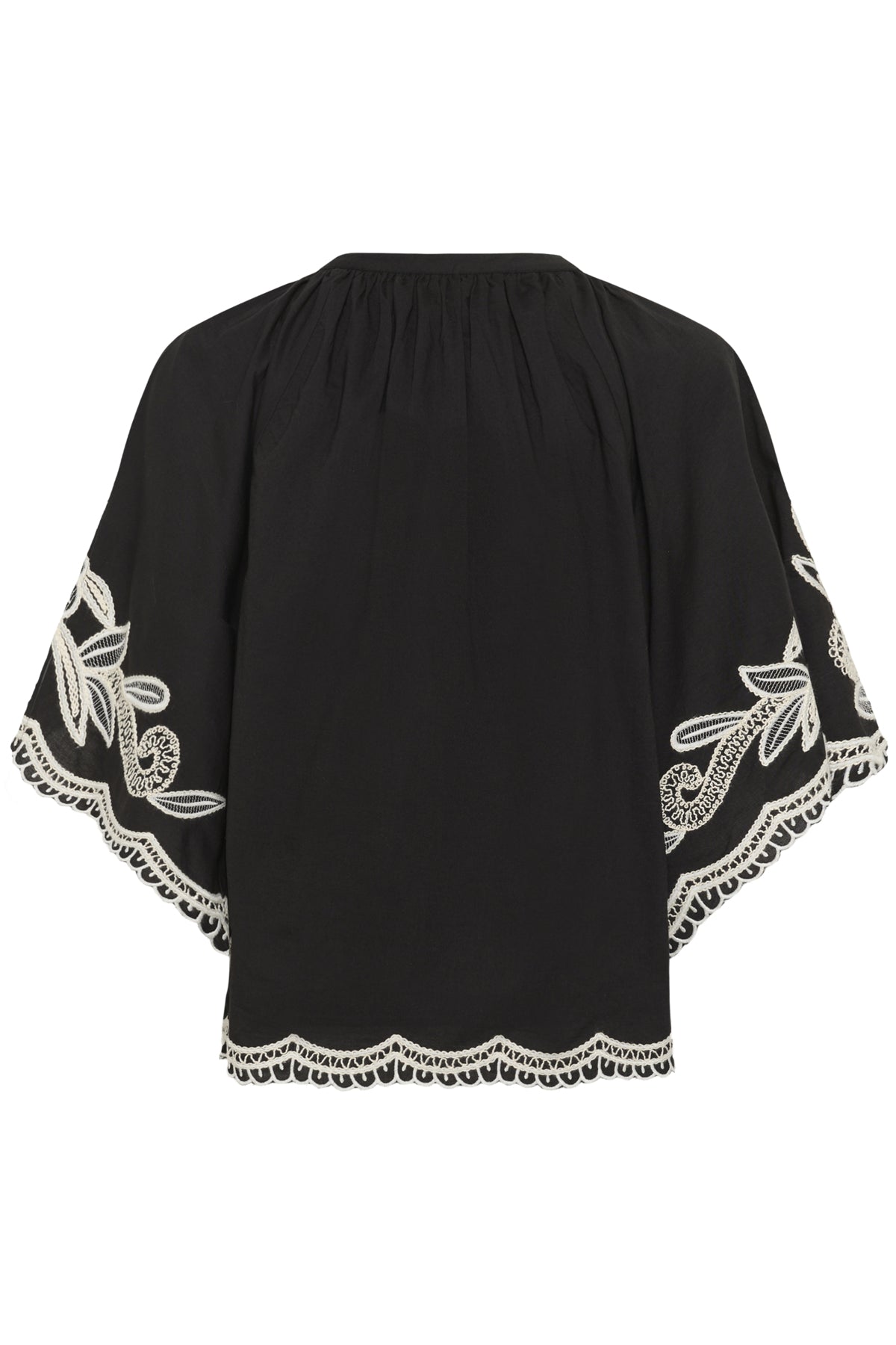 BianchaPW Blouse Black W offwhite emb - 304950 - 30310743