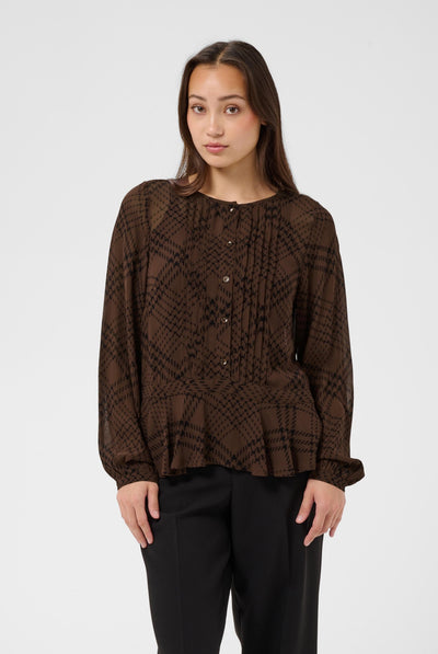 CantalinePW Shirt Brown Check Print - 305302 - 30310758 Thumbnail