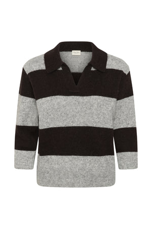 CharlottPW Pullover Mol‚/Grey melange stripe - 305 - 30310833