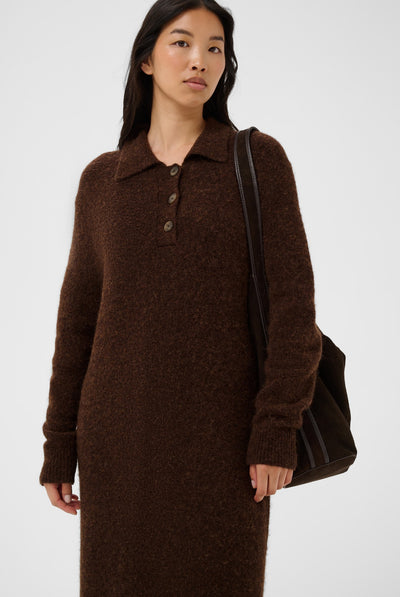 ChiliePW Dress Downtown Brown Melange - 19122 - 30310913 Thumbnail