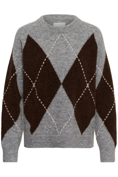 SorayasPW Pullover Brown/Grey Check - 305452 - 30311013 Thumbnail