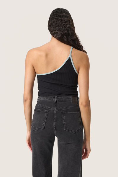 SLSimone Strap Top Black with Silver Blue - 30407321 Thumbnail