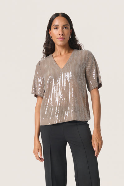 SLNanina Blouse SS Morel - 30408006 Thumbnail
