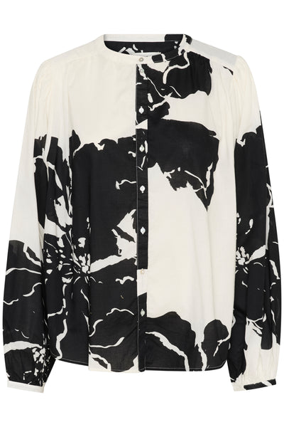 SLJoanne Shirt LS Whisper White Mega Flower - 30408321 Thumbnail
