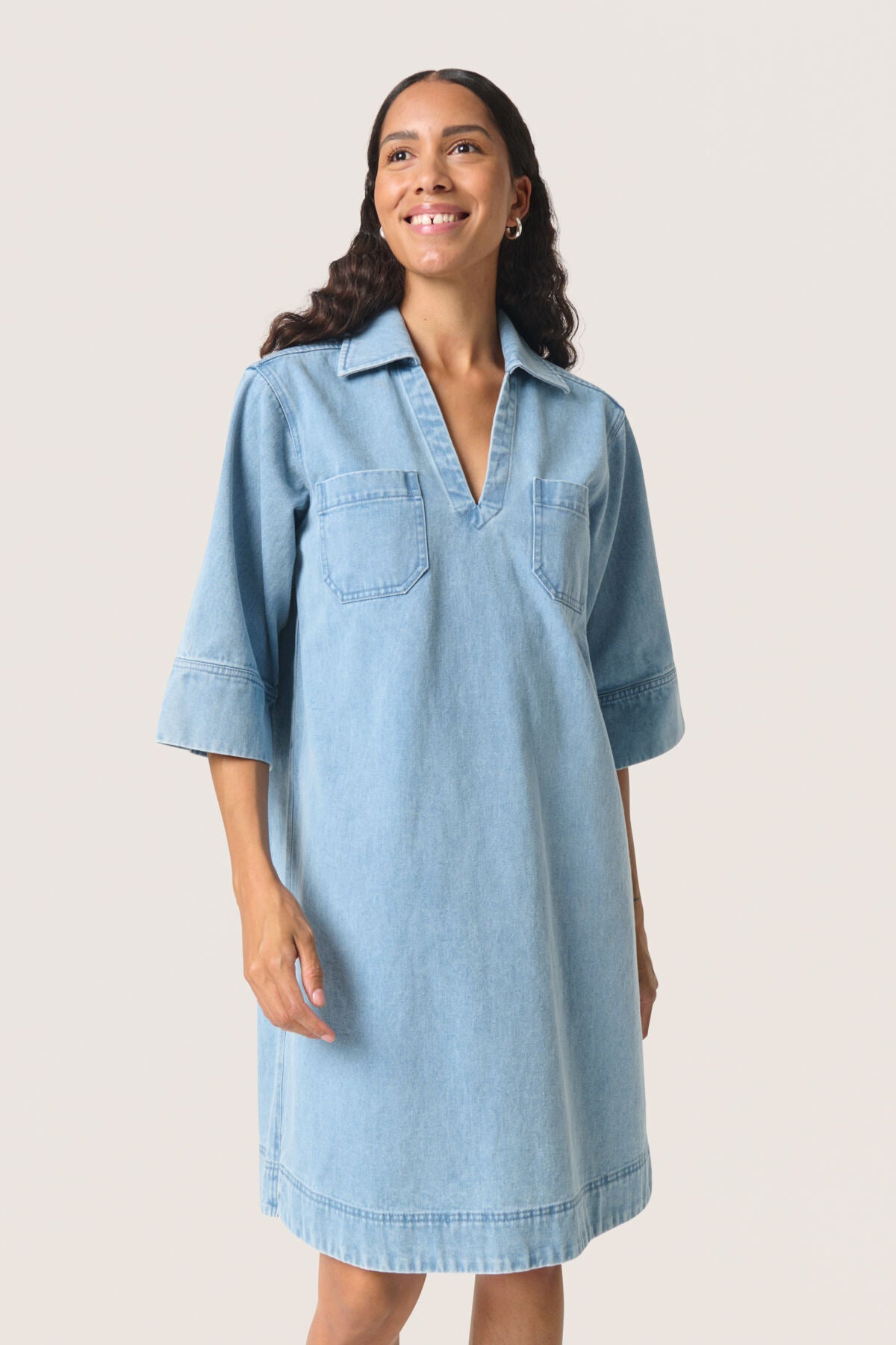 SLAnnabeth Casual Dress SS Light Blue Denim - 30408357