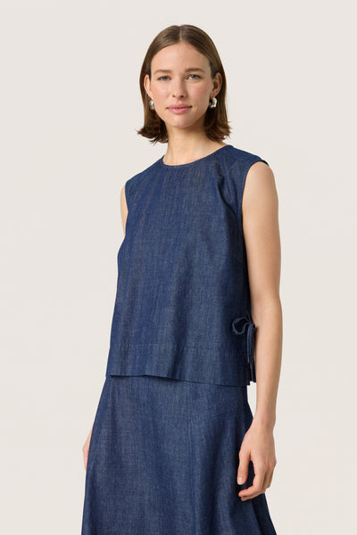 SLChamy Top Dark Blue Denim - 30408496 Thumbnail