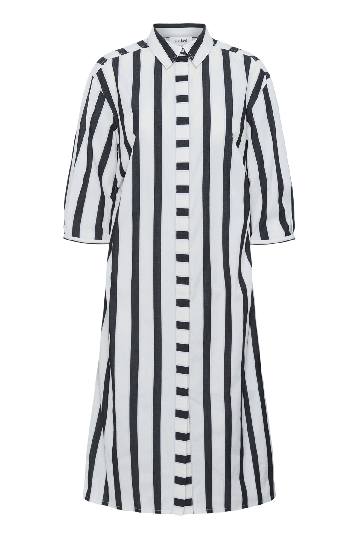 SLNena Shirt Dress Black and White Stripe - 30408517