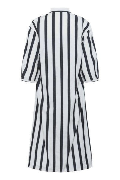 SLNena Shirt Dress Black and White Stripe - 30408517 Thumbnail