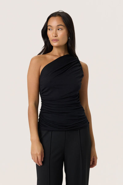 SLHanadi One Shoulder Top Black - 30408526 Thumbnail