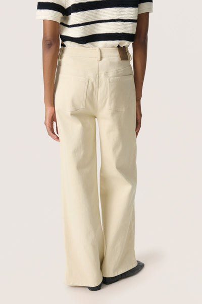 SLSandja Plain Vanesa Pants Sandshell - 30408533 Thumbnail