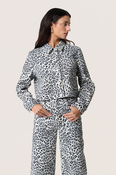 SLSandja Overshirt LS Grey Leopard Patteren - 30408718 Thumbnail