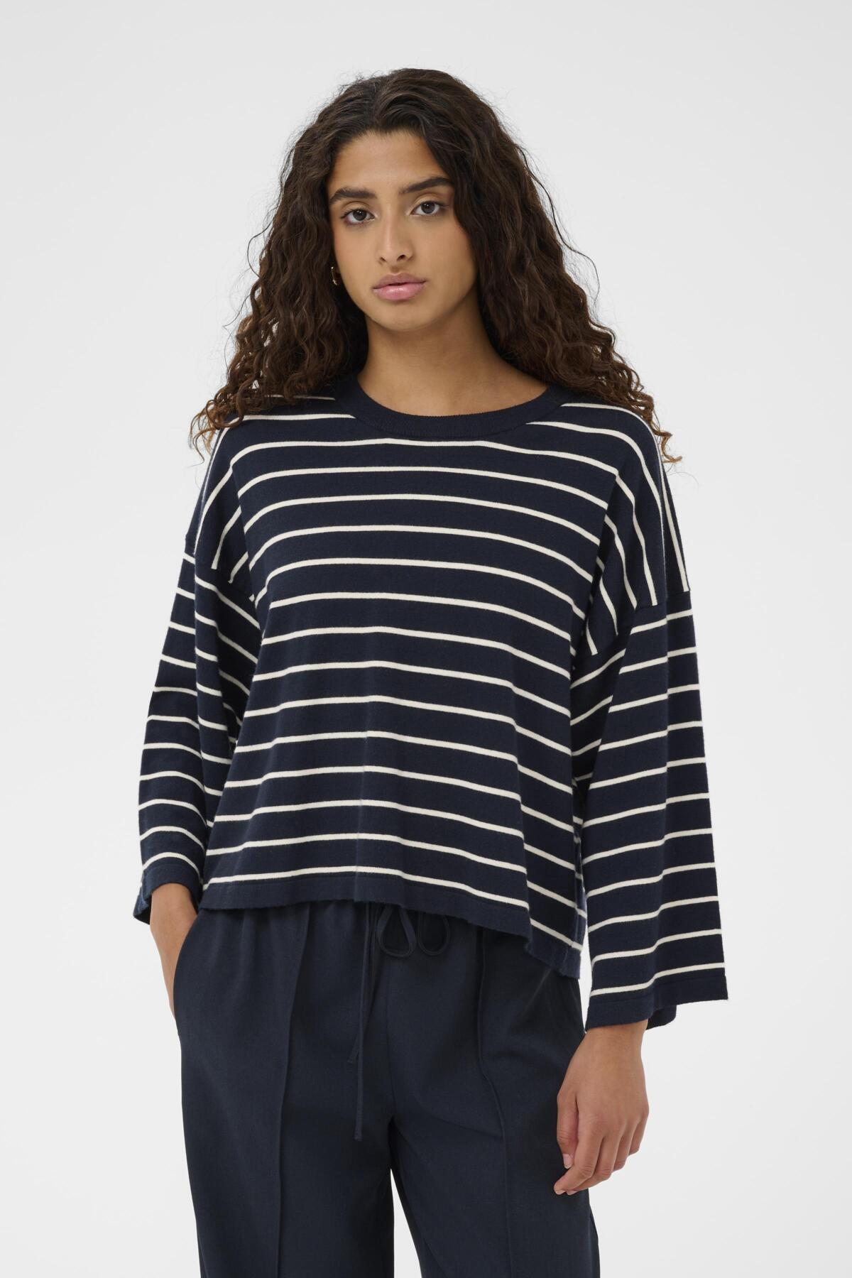 SLSpina Boxy Pullover Cropped Salute with White stripes - 30 - 30408863