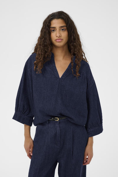 SLChaman Toledo Blouse 3/4 Dark Blue Denim - 301728 - 30408903 Thumbnail