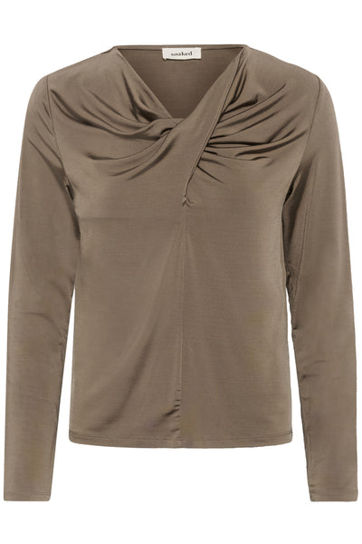 SLClara Twisted Tee LS Morel - 30408966 Thumbnail