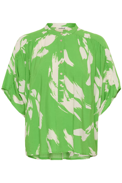 SLArjana Blouse SS Vibrant Green Splash Print - 3 - 30408998 Thumbnail