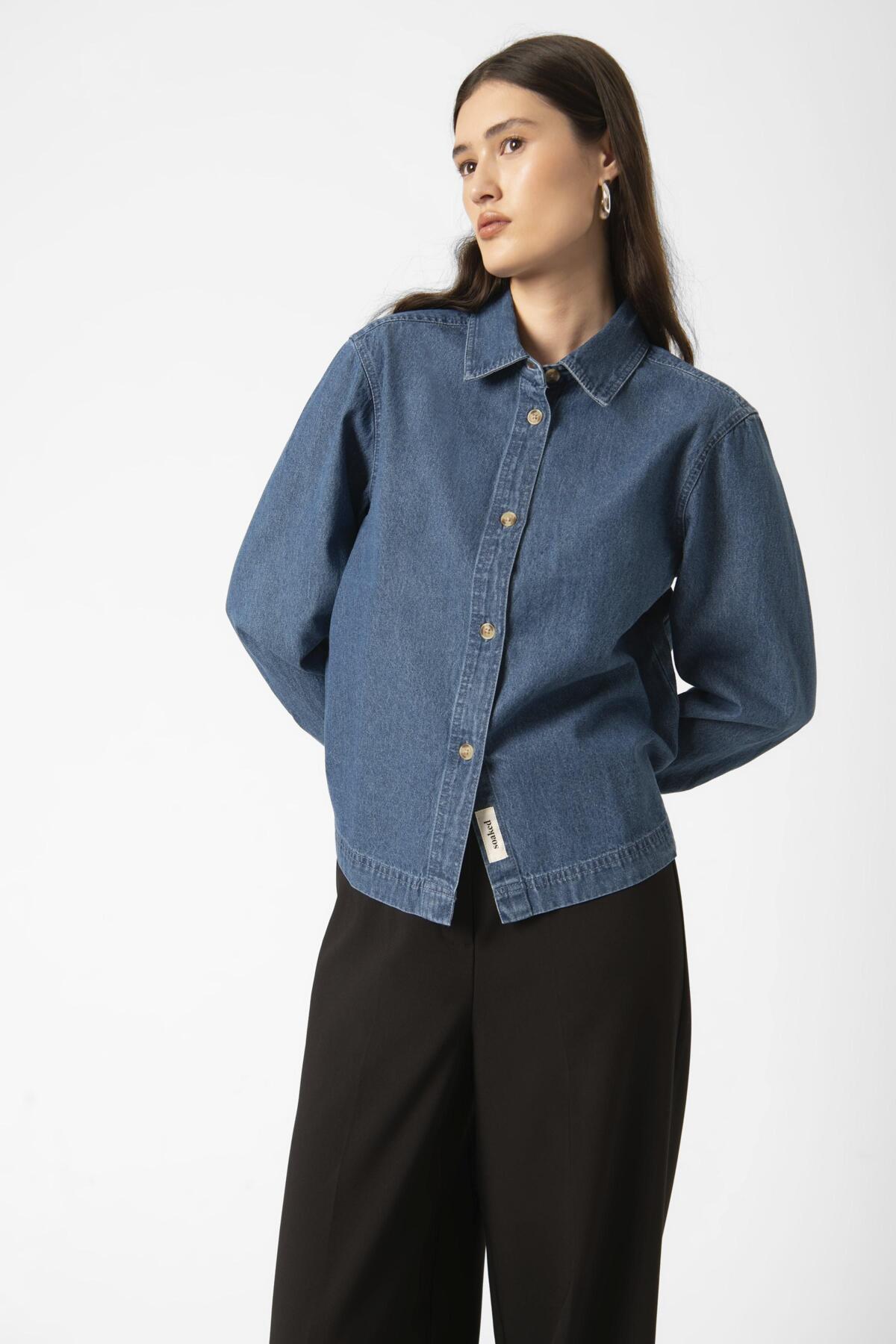 SLDielle Denim Shirt Medium Blue Denim - 30409071