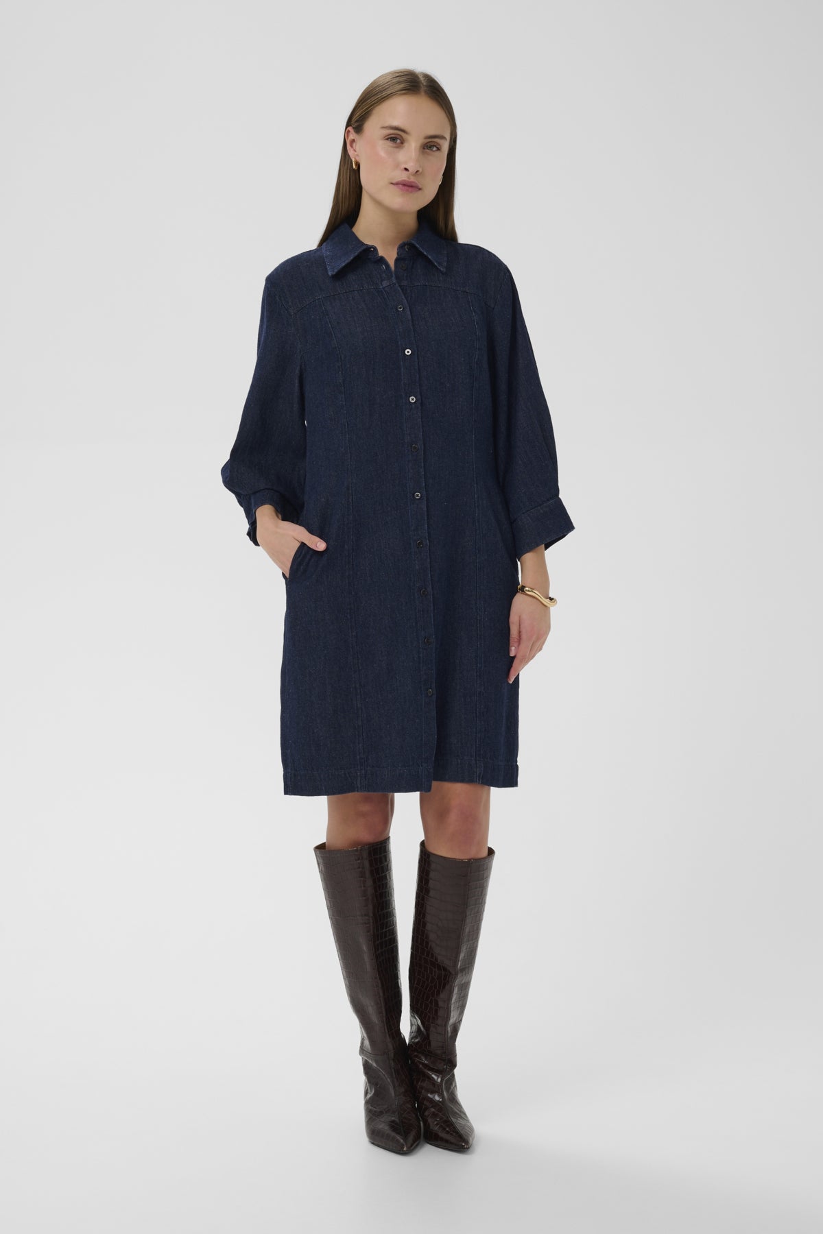 SLChaman Short Dress Dark Blue Denim - 301728 - 30409131