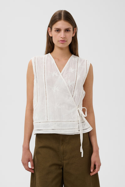 SLEmbla Wrap Top Broken White - 111001 - 30409289 Thumbnail