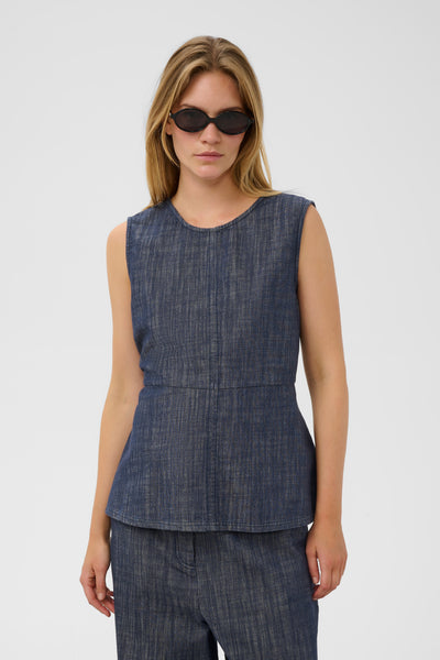SLLufira Top Dark Blue Denim - 301728 - 30409411 Thumbnail