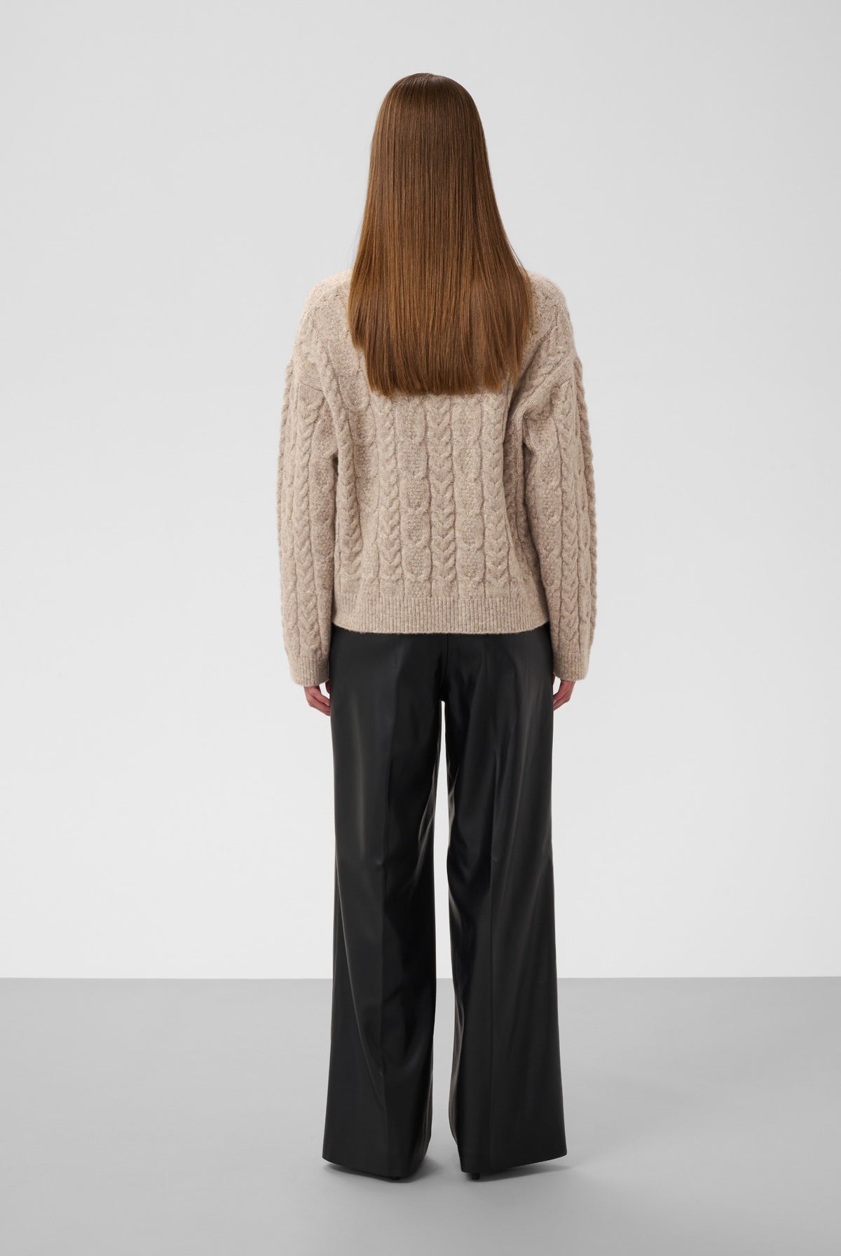 SLIdalia Cable Pullover Walnut Melange - 1811121 - 30409448