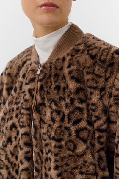 SLLeona Estacia Bomber Jacket Portabella Leopard Pattern - 3 - 30409649 Thumbnail