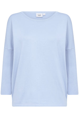 A2561, MilaSZ R-Neck Pullover Chambray Blue - 30500003