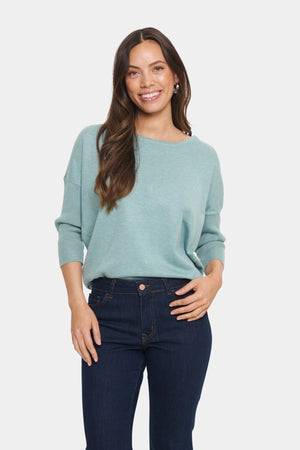 A2561, MilaSZ R-Neck Pullover Blue Surf Melange - 30500003