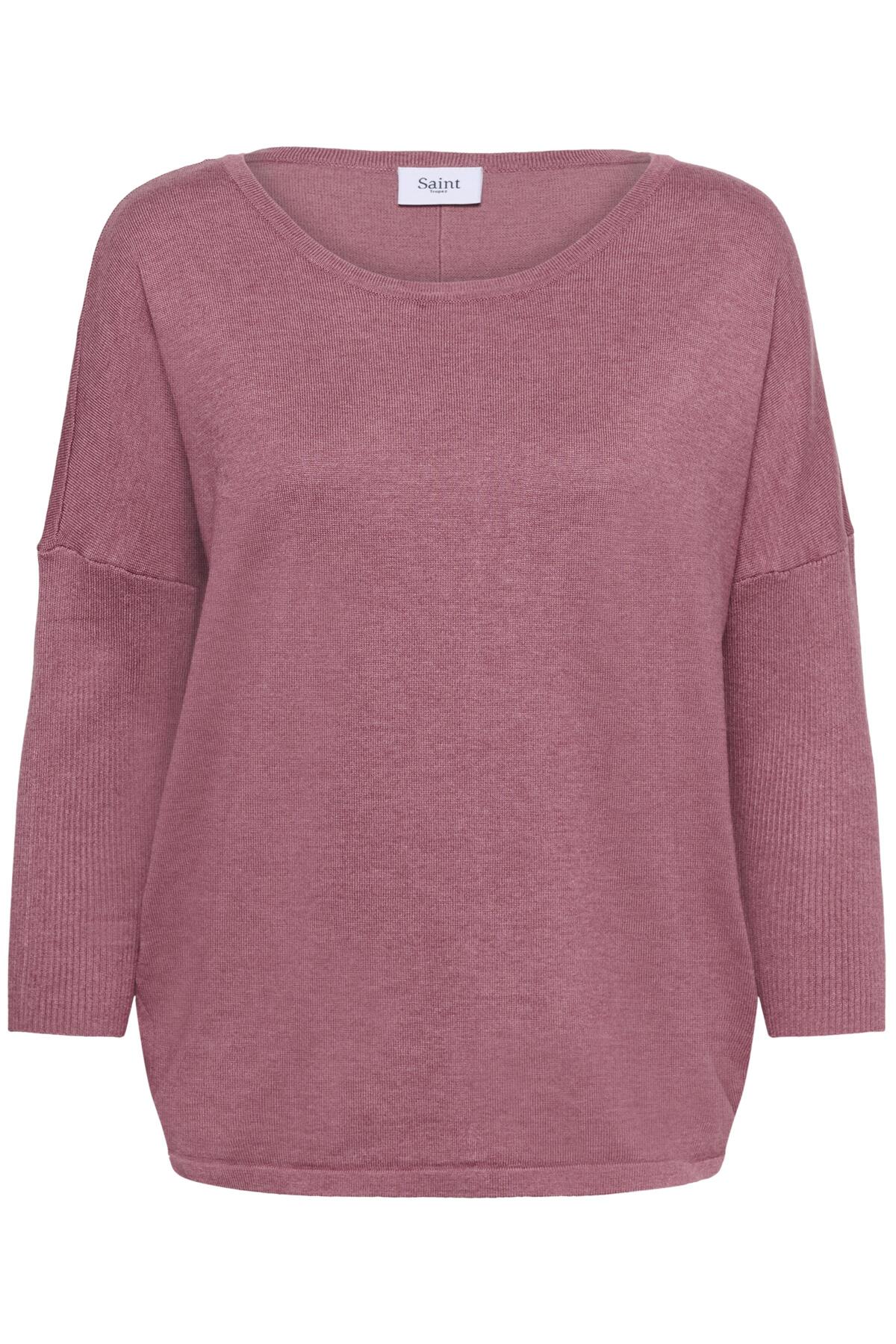 A2561, MilaSZ R-Neck Pullover Red Violet Melange - 30500003