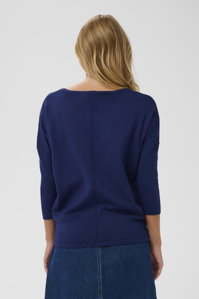 A2561, MilaSZ R-Neck Pullover Navy Peony - 194029 - 30500003 Thumbnail